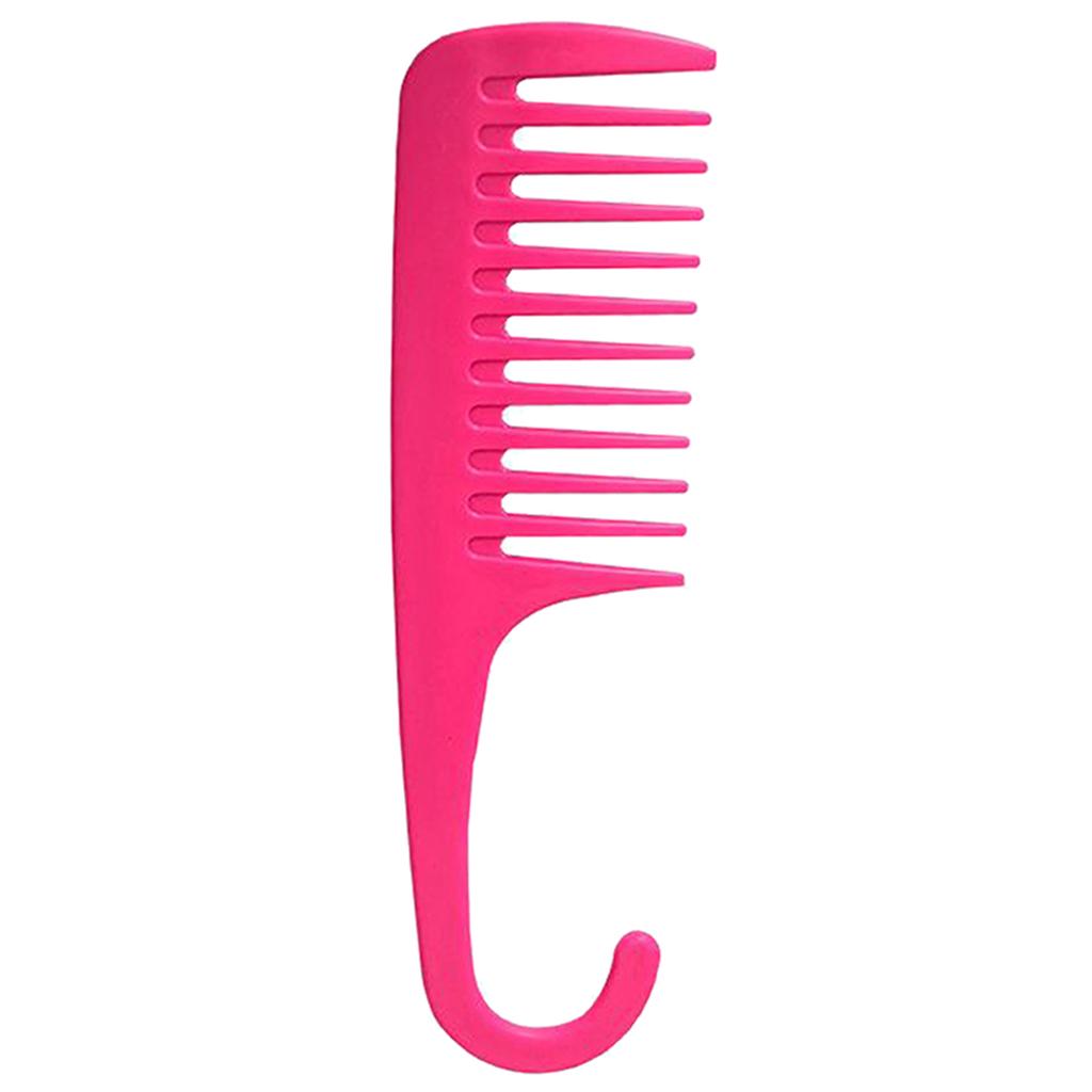 4xWide Tooth Comb Shower Comb With Hook for Long Wet Dry Hair   Free red