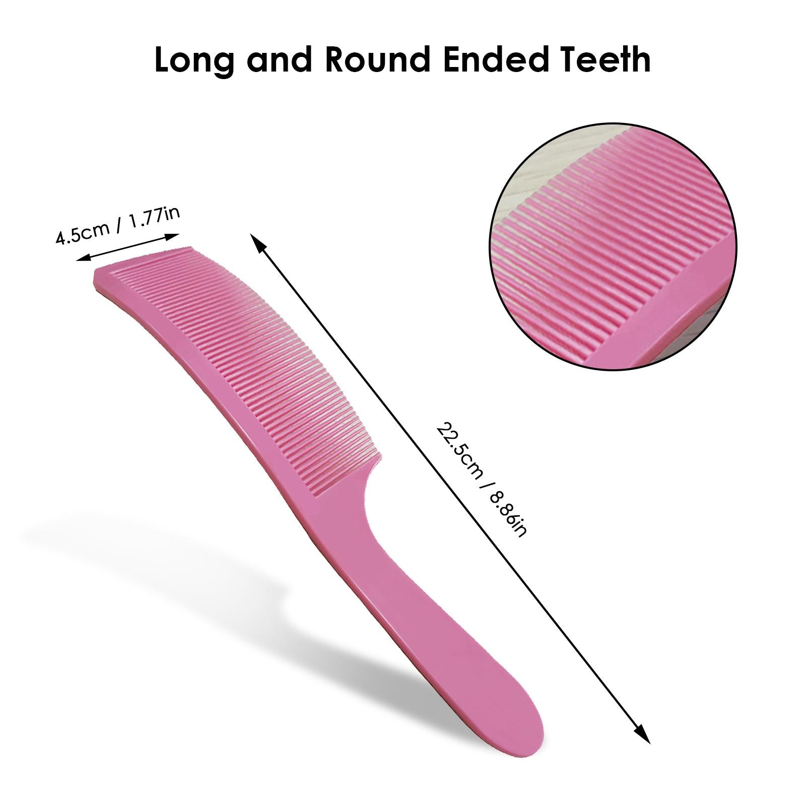 2xBarber Stylist Curved Styling Comb Flat Top Hairdressing Comb Pink