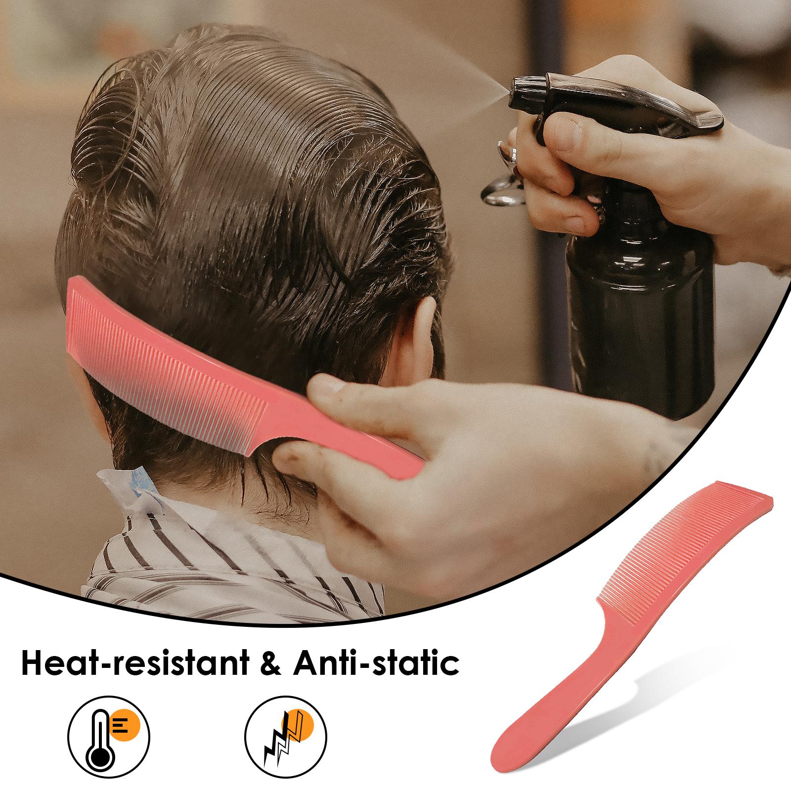 4xBarber Stylist Curved Styling Comb Flat Top Hairdressing Comb Orange