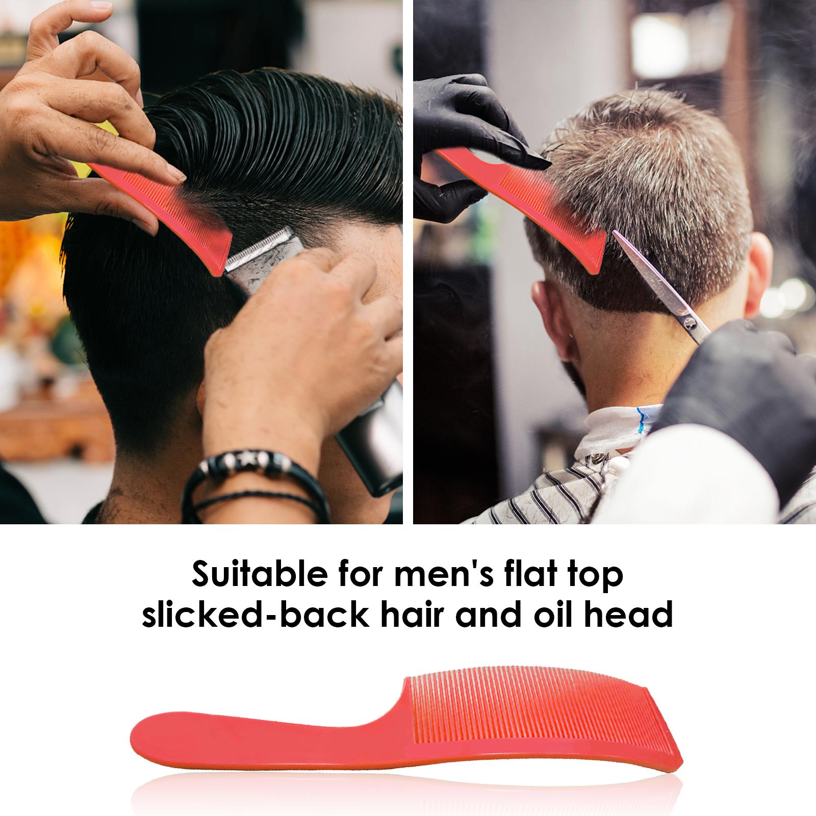 2xBarber Stylist Curved Styling Comb Flat Top Hairdressing Comb Red