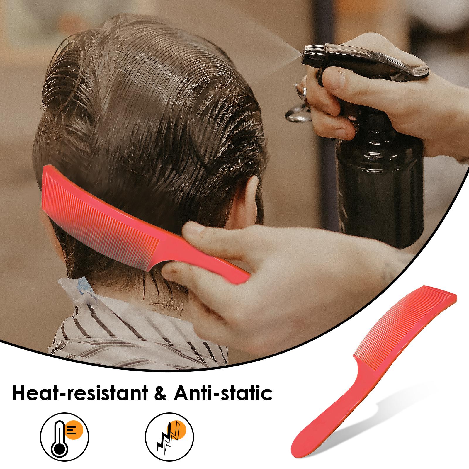 4xBarber Stylist Curved Styling Comb Flat Top Hairdressing Comb Red