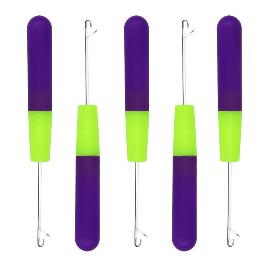2x5 Packs 6in Latch Hook Crochet Needle for Braids Hair Extension Weave Purple