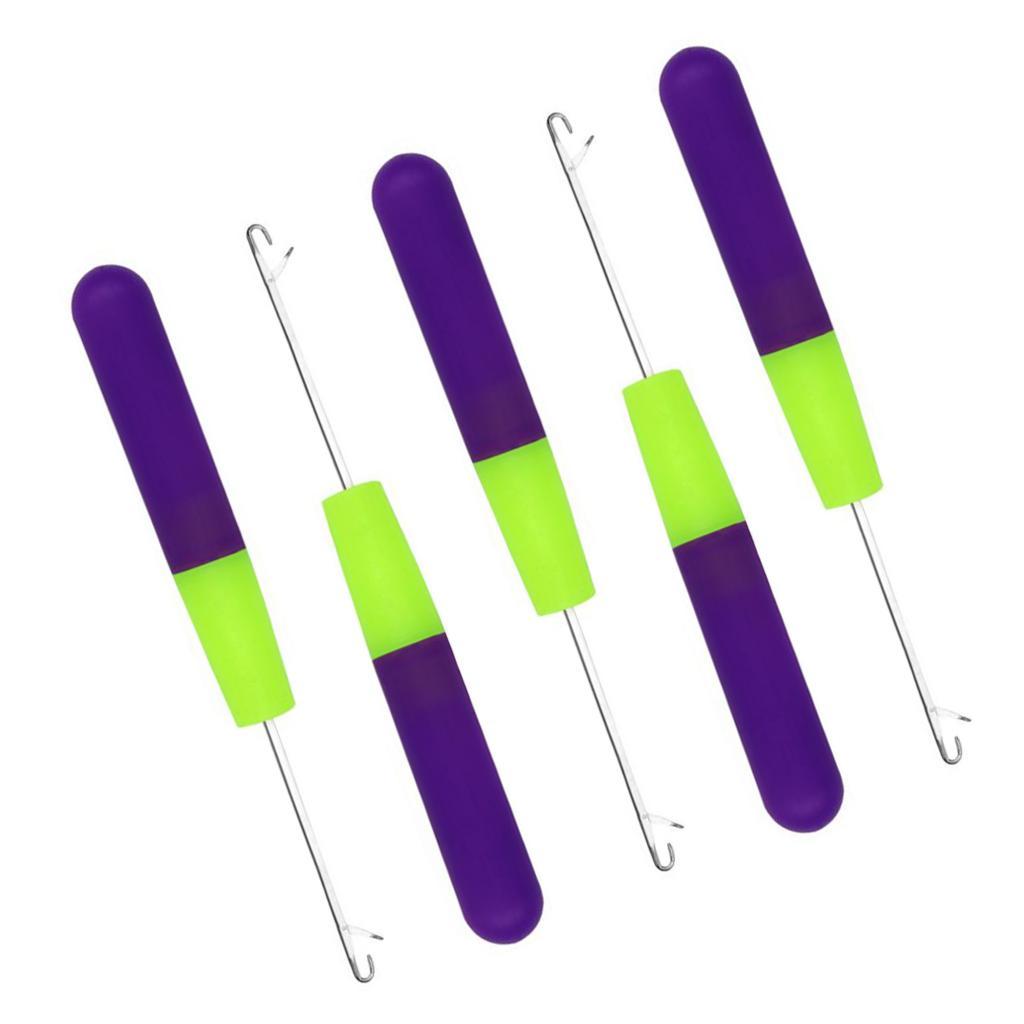 4x5 Packs 6in Latch Hook Crochet Needle for Braids Hair Extension Weave Purple