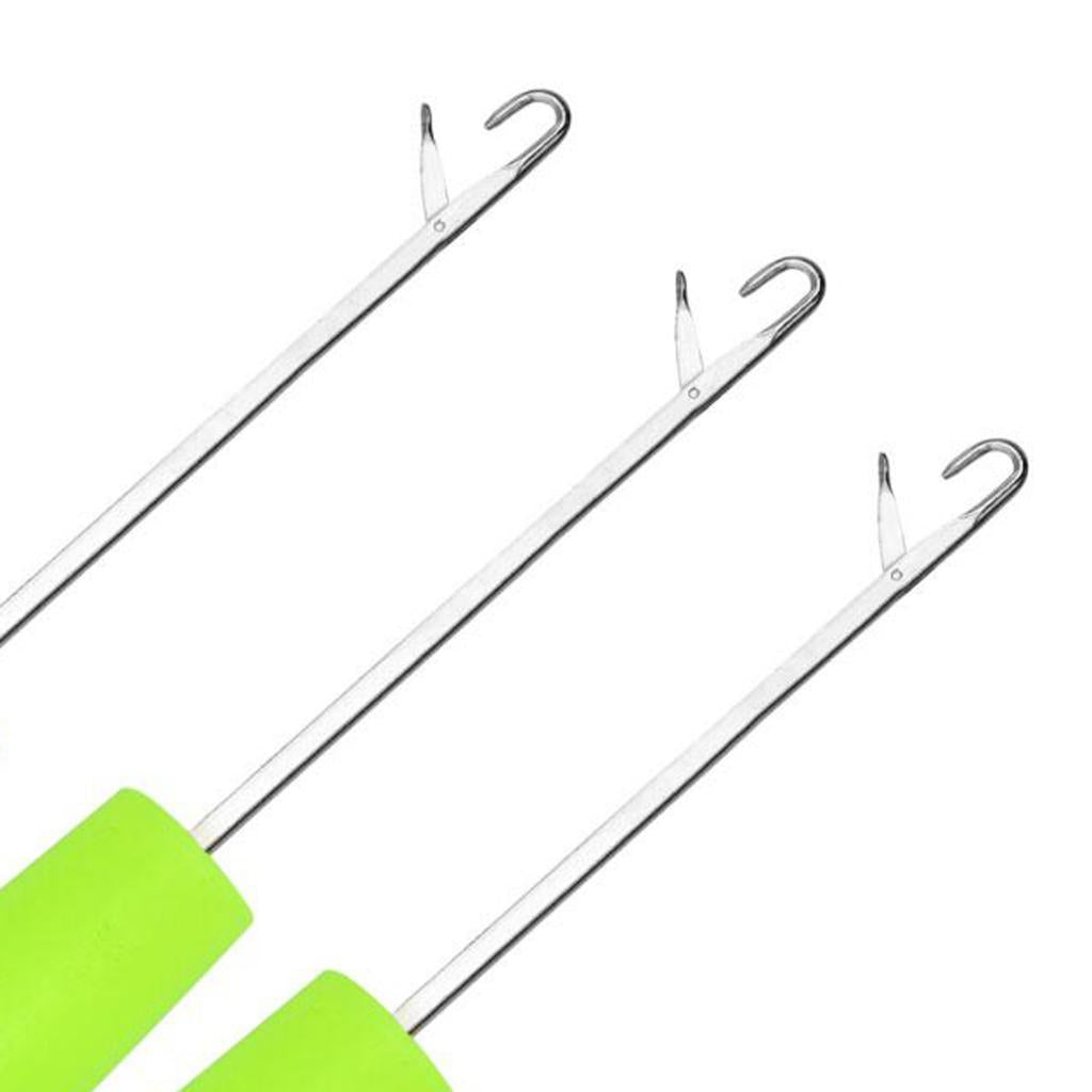 3x5 Packs 6in Latch Hook Crochet Needle for Braids Hair Extension Weave Purple