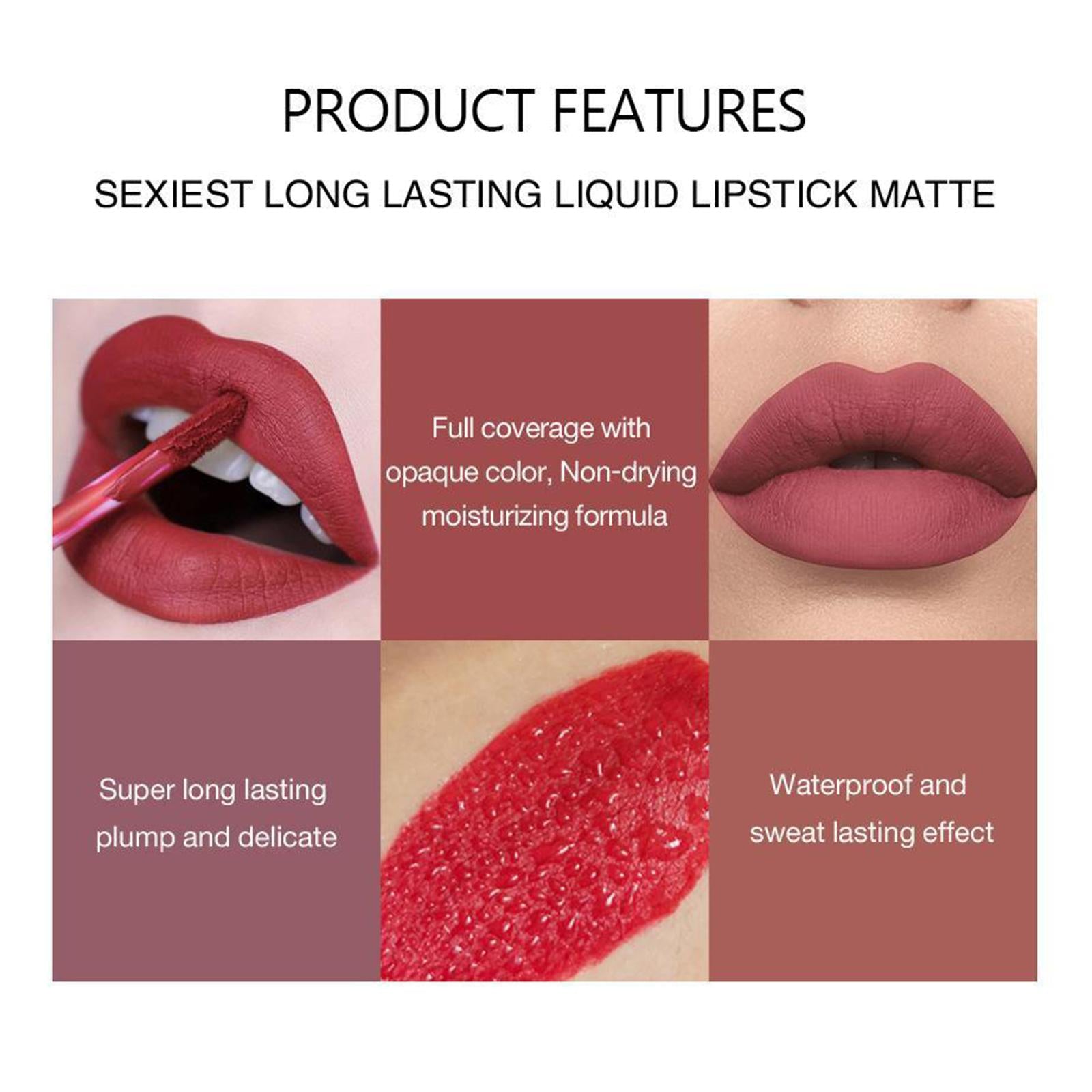 3xMatte Nude Liquid Lipstick Waterproof Makeup Durable Cosmetics 02