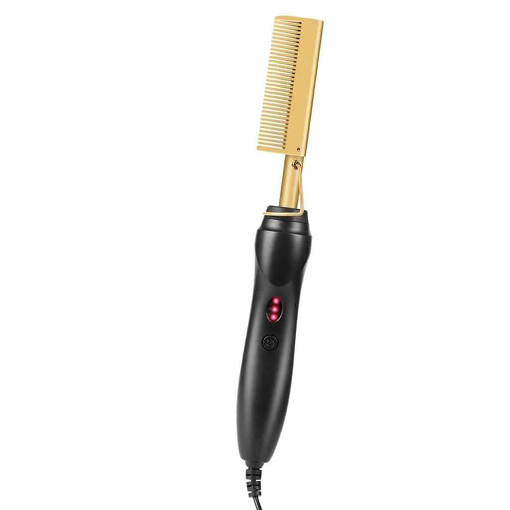 Hair Straightener Hot Comb Electric Heated Straightening Comb Brush US Plug