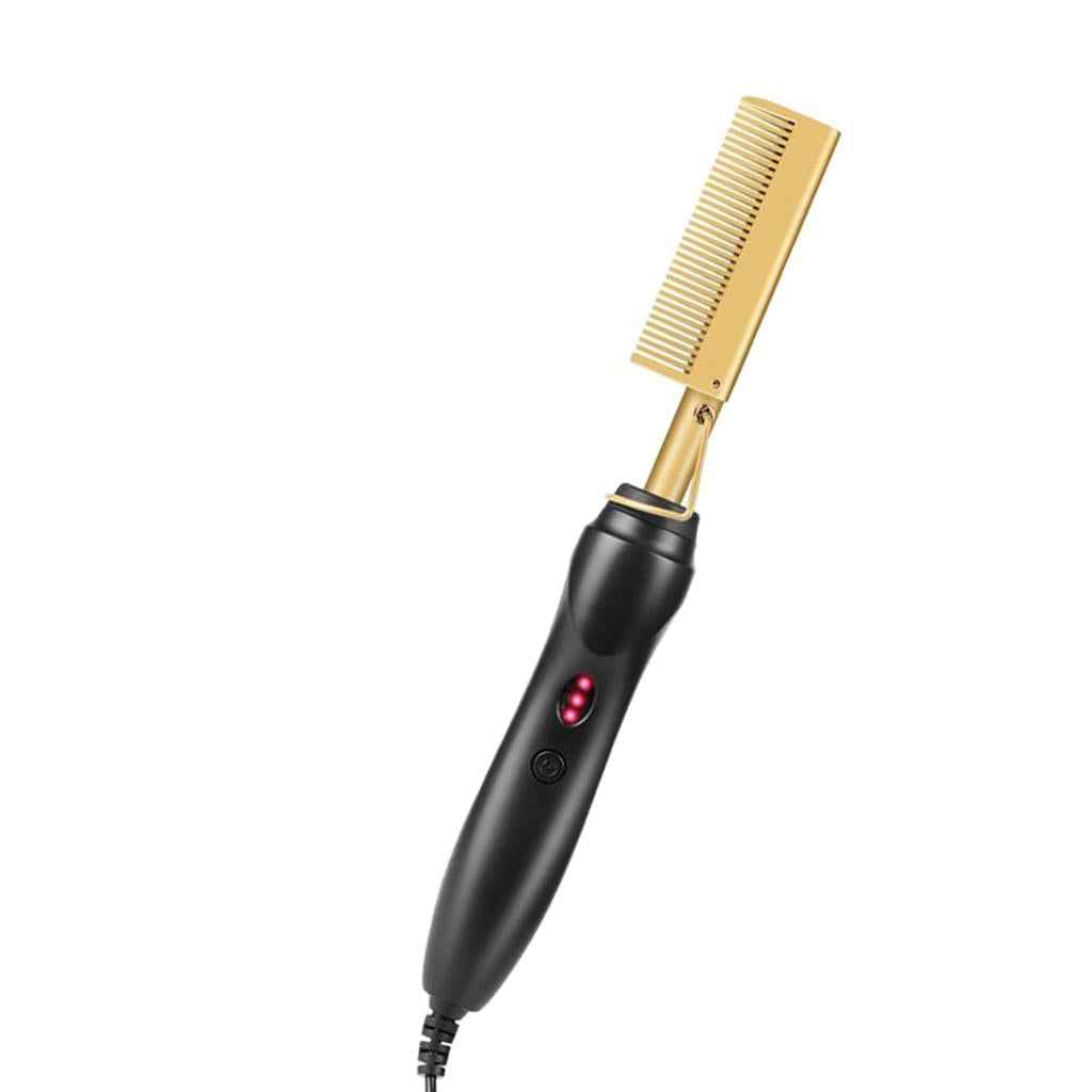 Hair Straightener Hot Comb Electric Heated Straightening Comb Brush US Plug