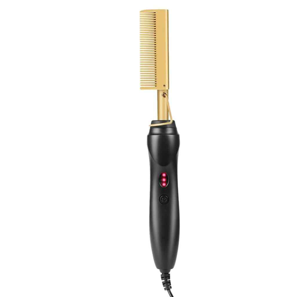 Hair Straightener Hot Comb Electric Heated Straightening Comb Brush US Plug