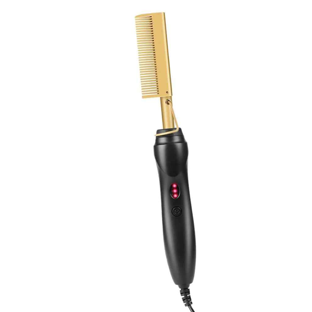 Hair Straightener Hot Comb Electric Heated Straightening Comb Brush US Plug