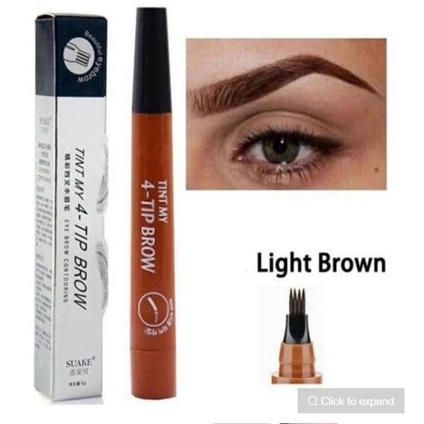 3xTattoo Eyebrow Pen Water-proof Brow Gel Tint Fork Tip Long Last Liner