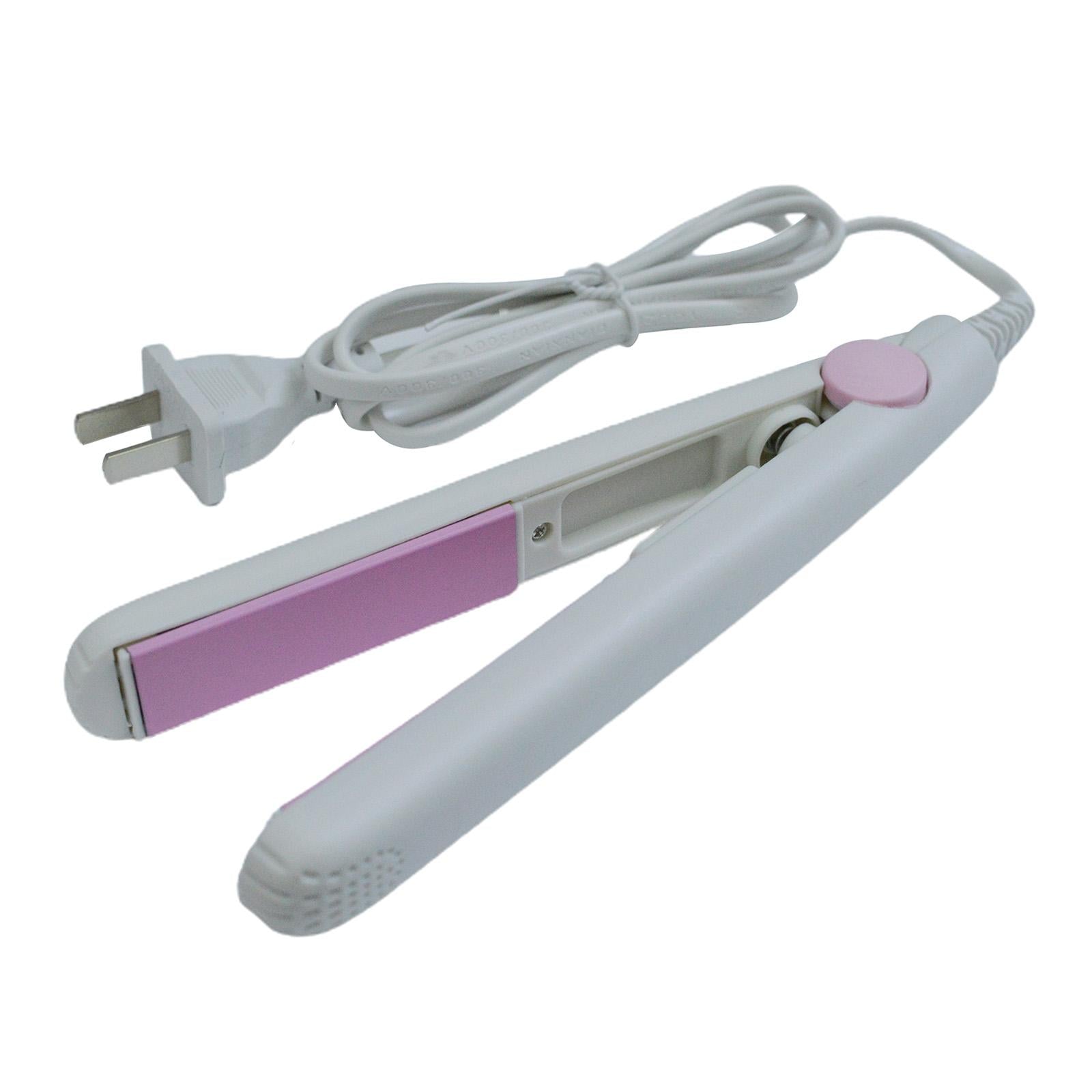 3xPortable Mini Hair Straightener Flat Iron Curler DIY Hair Styling  White