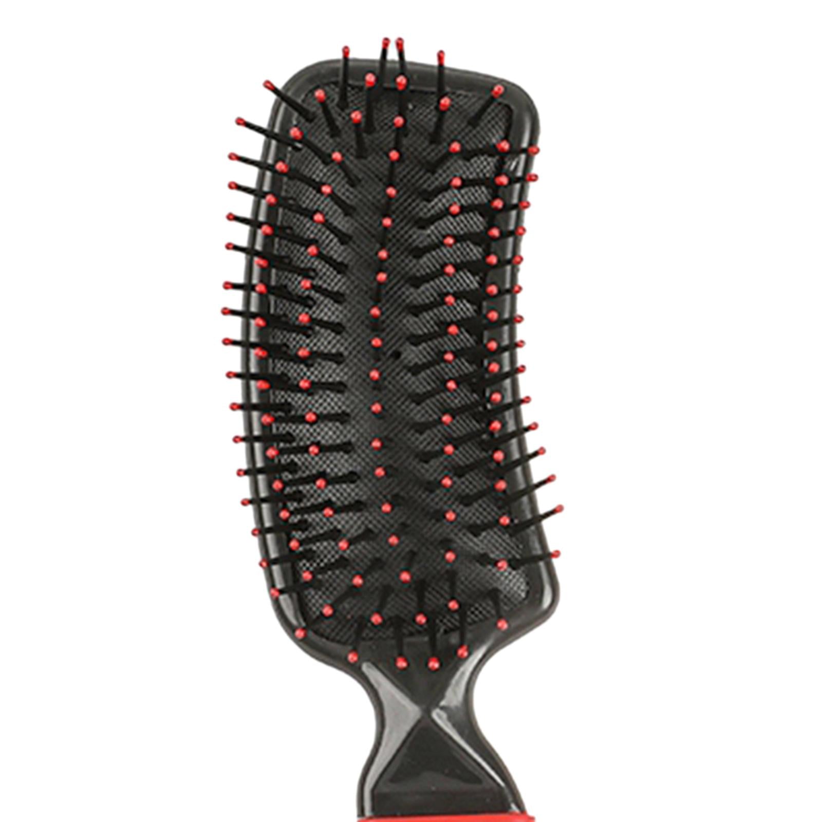 3xCushion Hairbrush Massage Comb Brush Detangling Comb for Salon Home Red