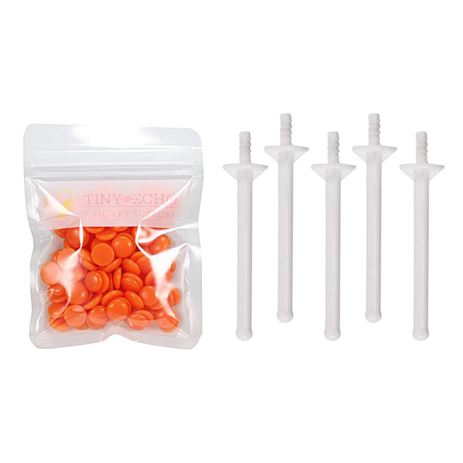 3x1Bag Depilatory Wax Waxing Beads Hair Removal Set & 5x Applicator Orange