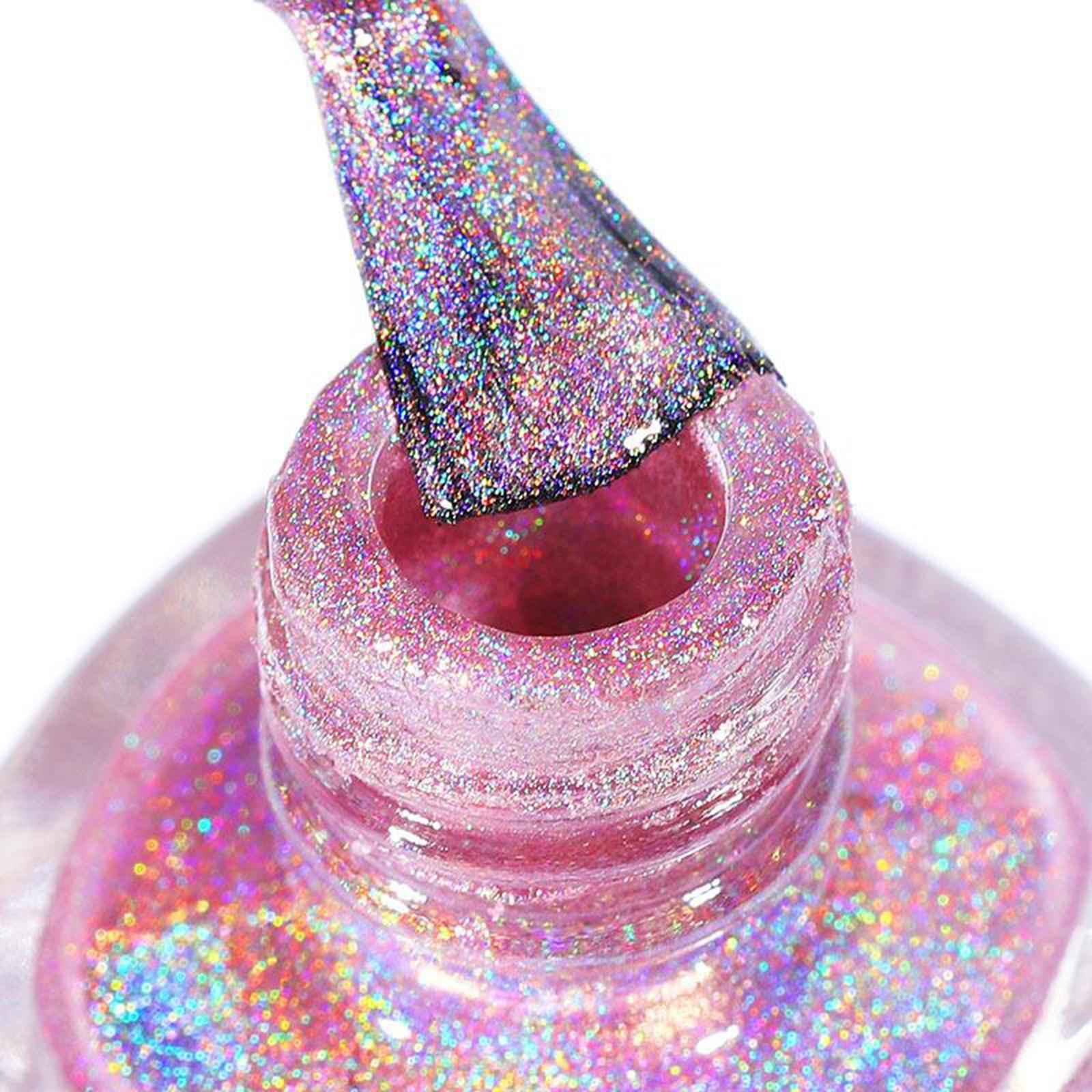 Holographic Powder Sequins Glitter Nail Art Polish Tips Decoration 7ml LS06