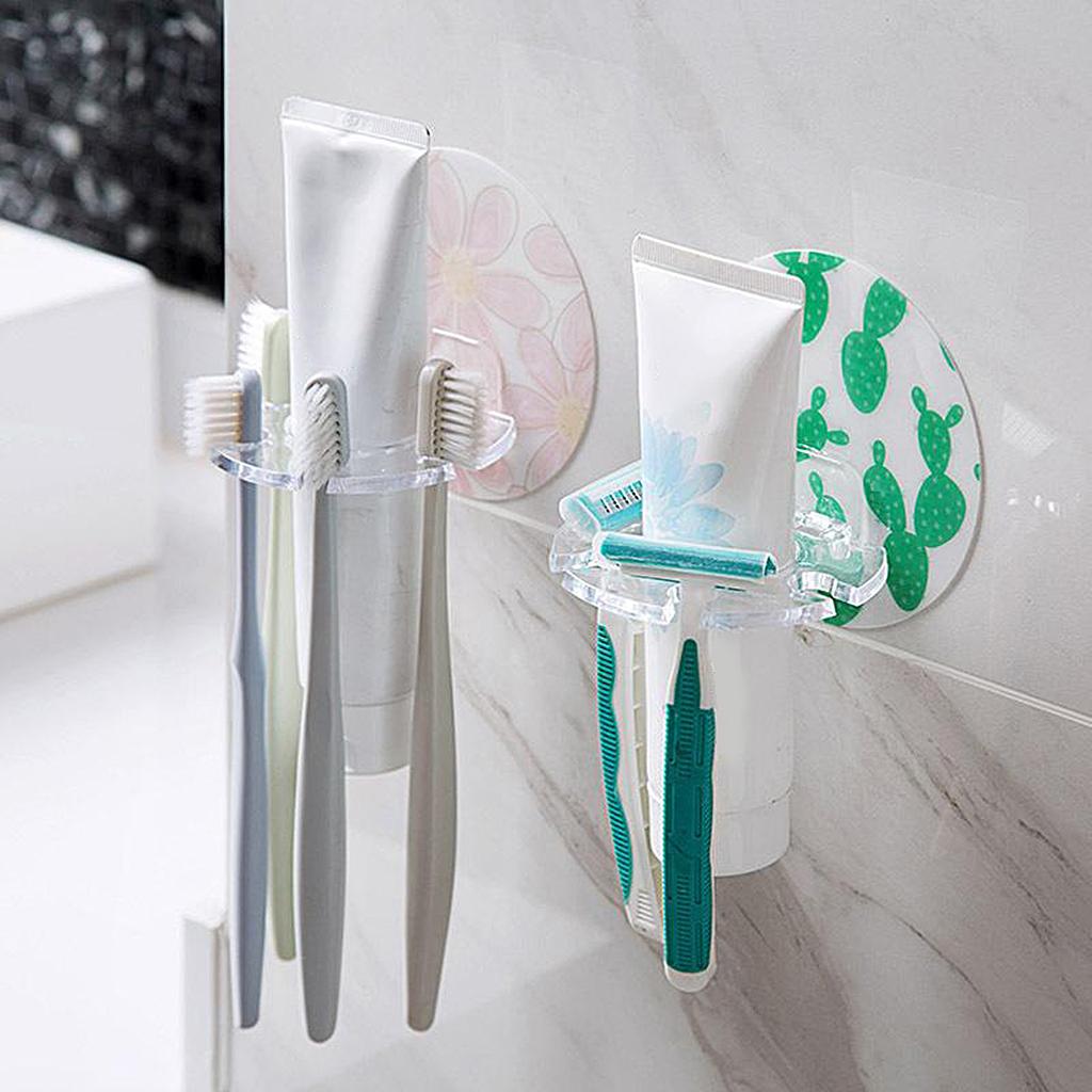 3xToothbrush Holder Razor Stand Rack Toothpaste Holder  Four Slot Cactus