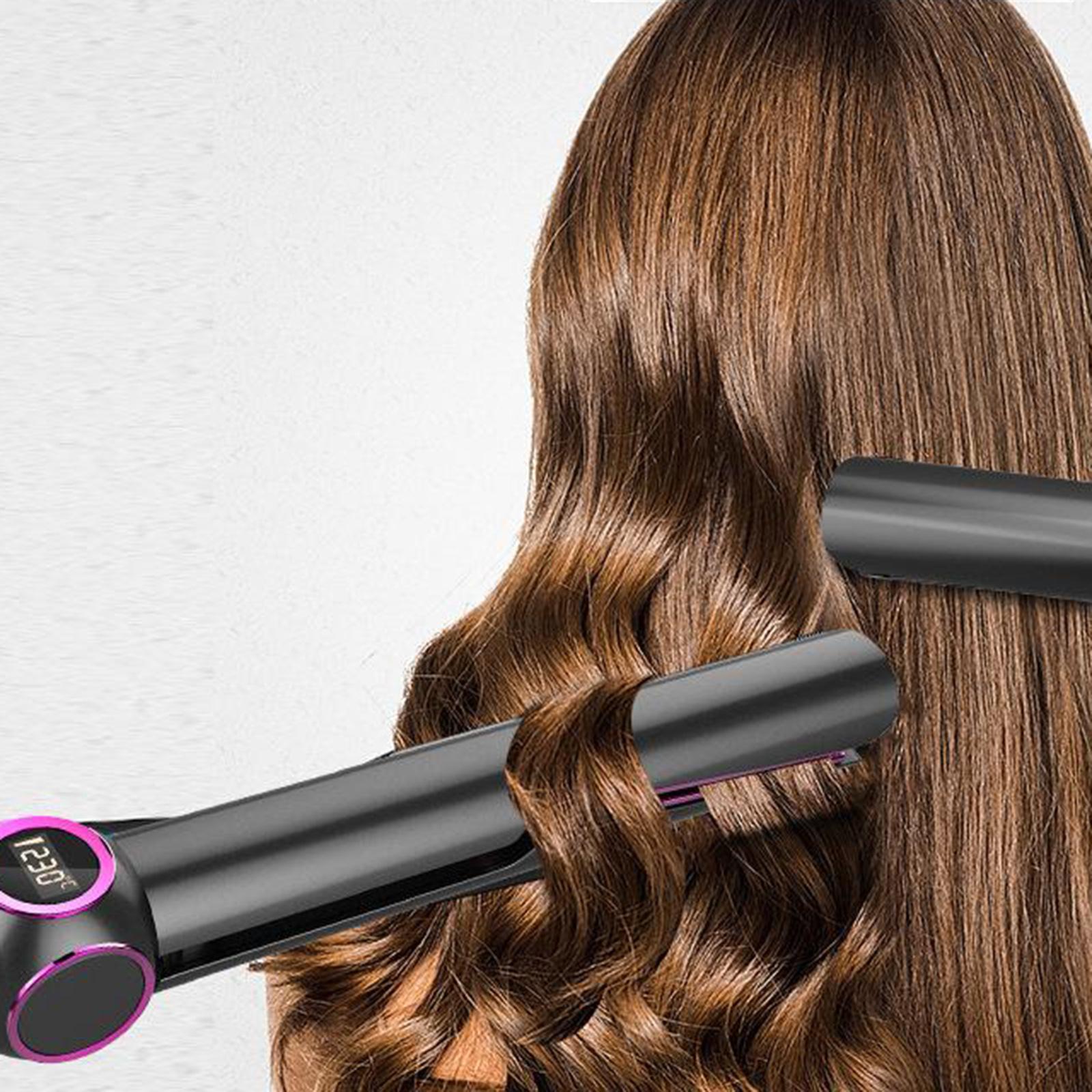 2 in 1 Women Mini Hair Straightener Curler Travel Home DIY Hair Styles