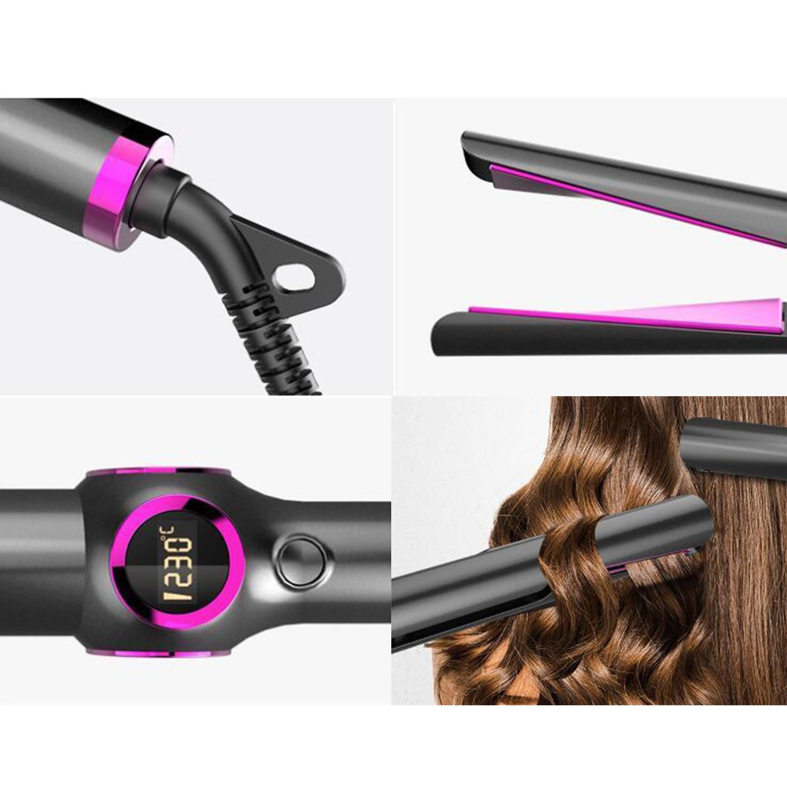 2 in 1 Women Mini Hair Straightener Curler Travel Home DIY Hair Styles