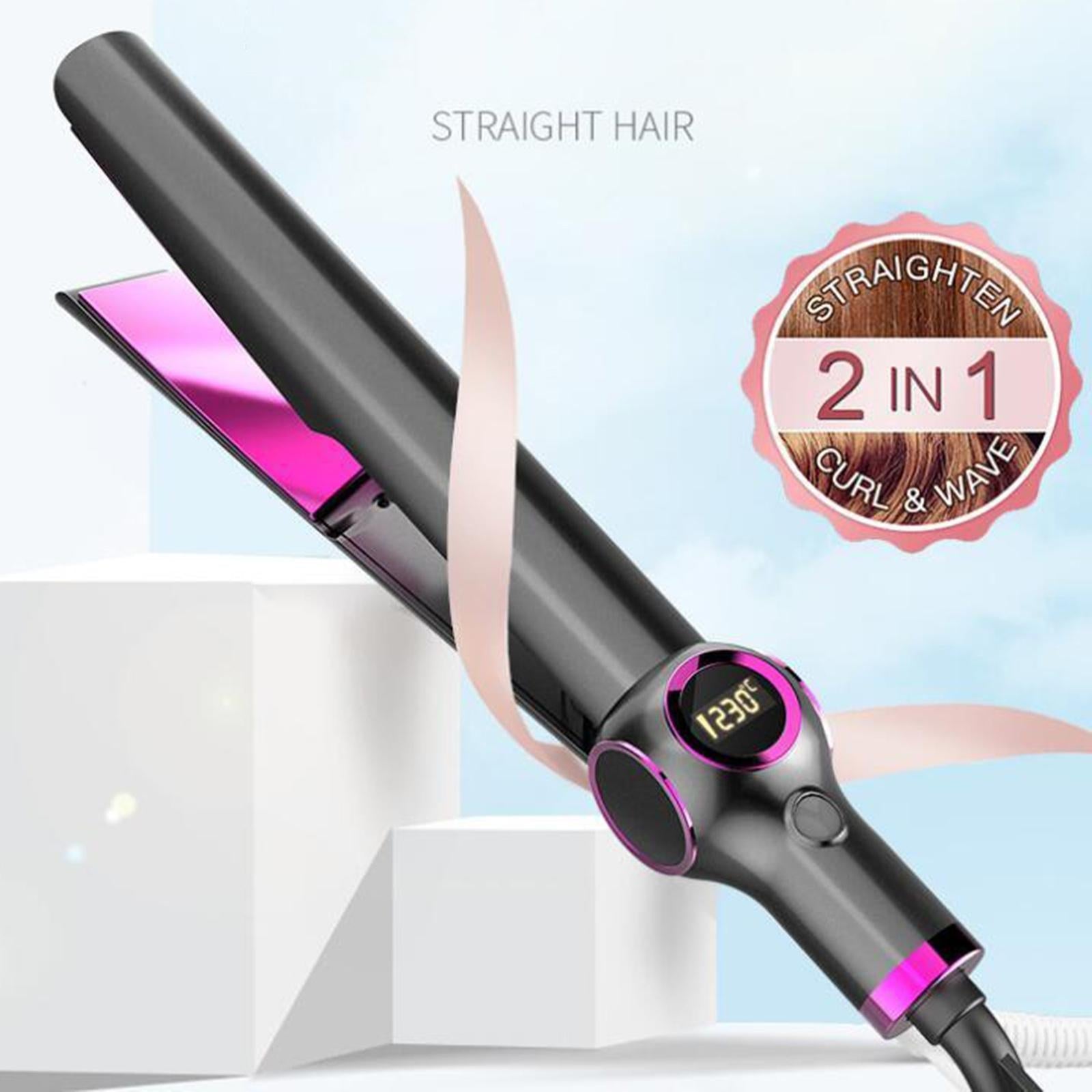 2 in 1 Women Mini Hair Straightener Curler Travel Home DIY Hair Styles