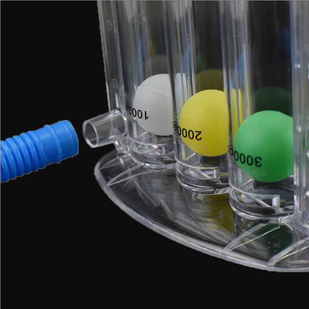 Lung Deep Breathing Trainer Exerciser Device Incentive Spirometer 3 Balls