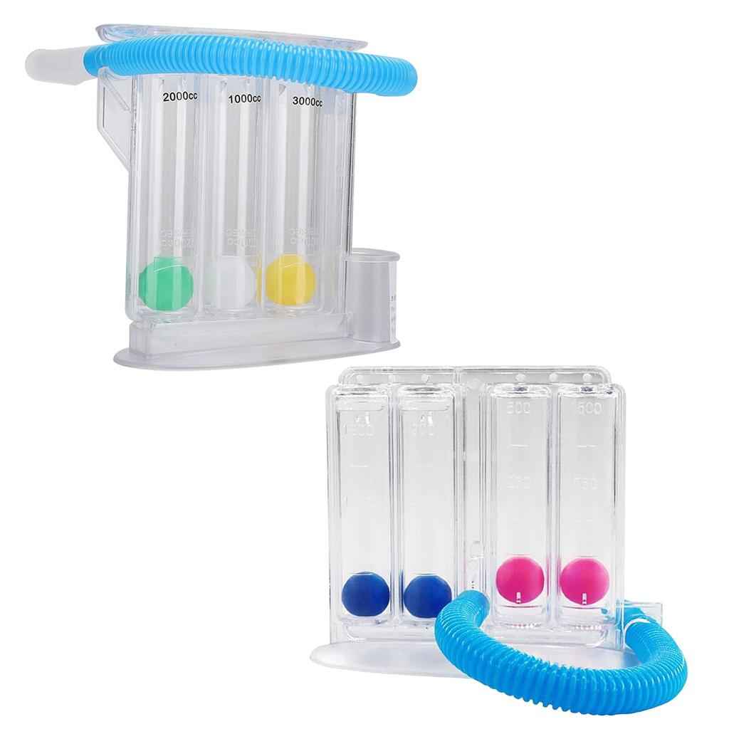Lung Deep Breathing Trainer Exerciser Device Incentive Spirometer 3 Balls