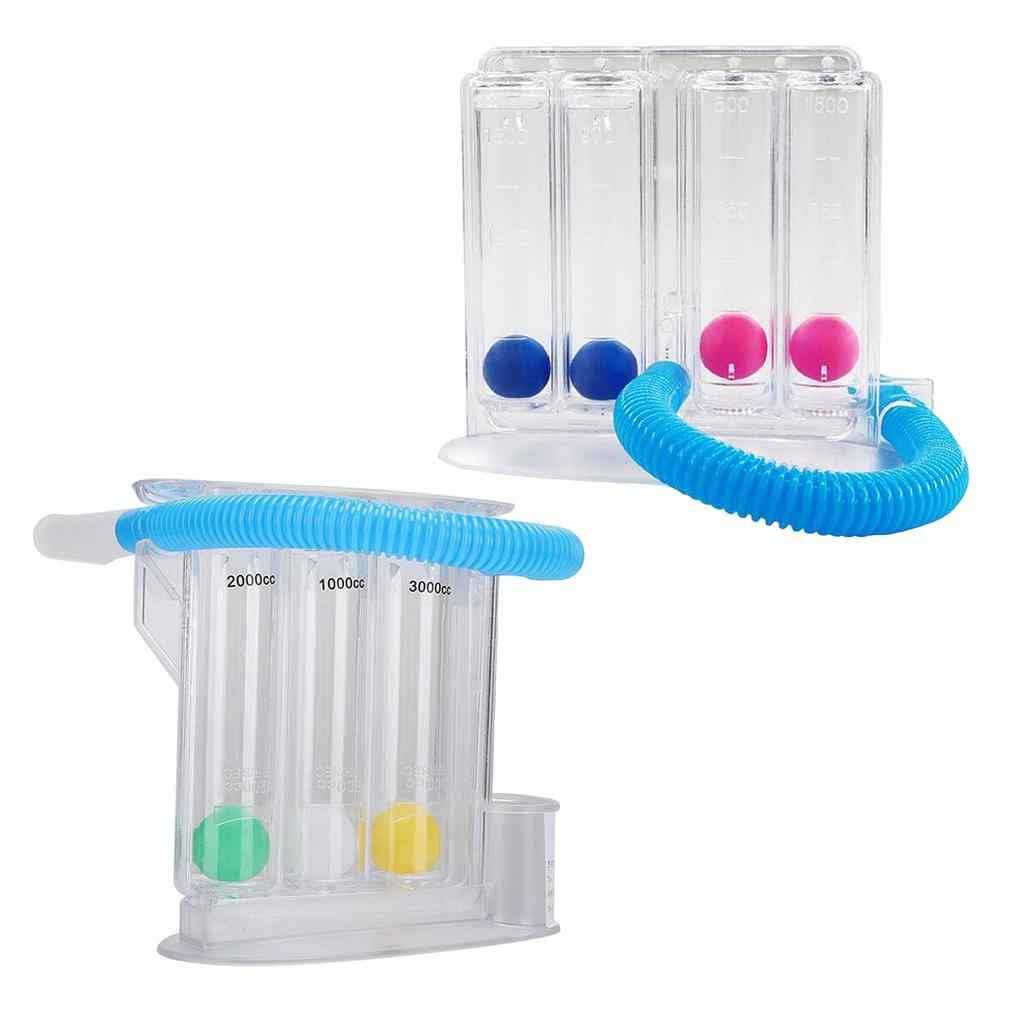 Lung Deep Breathing Trainer Exerciser Device Incentive Spirometer 3 Balls