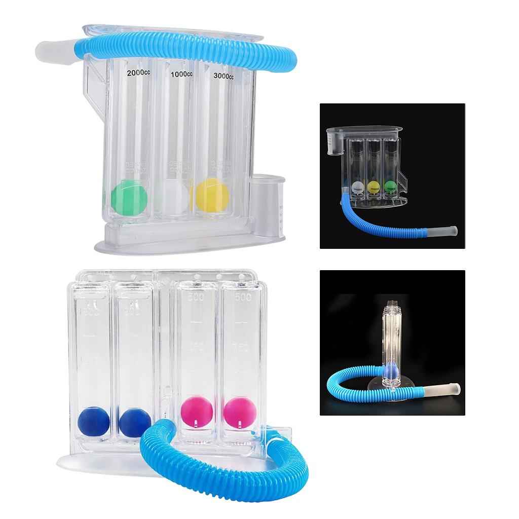 Lung Deep Breathing Trainer Exerciser Device Incentive Spirometer 3 Balls