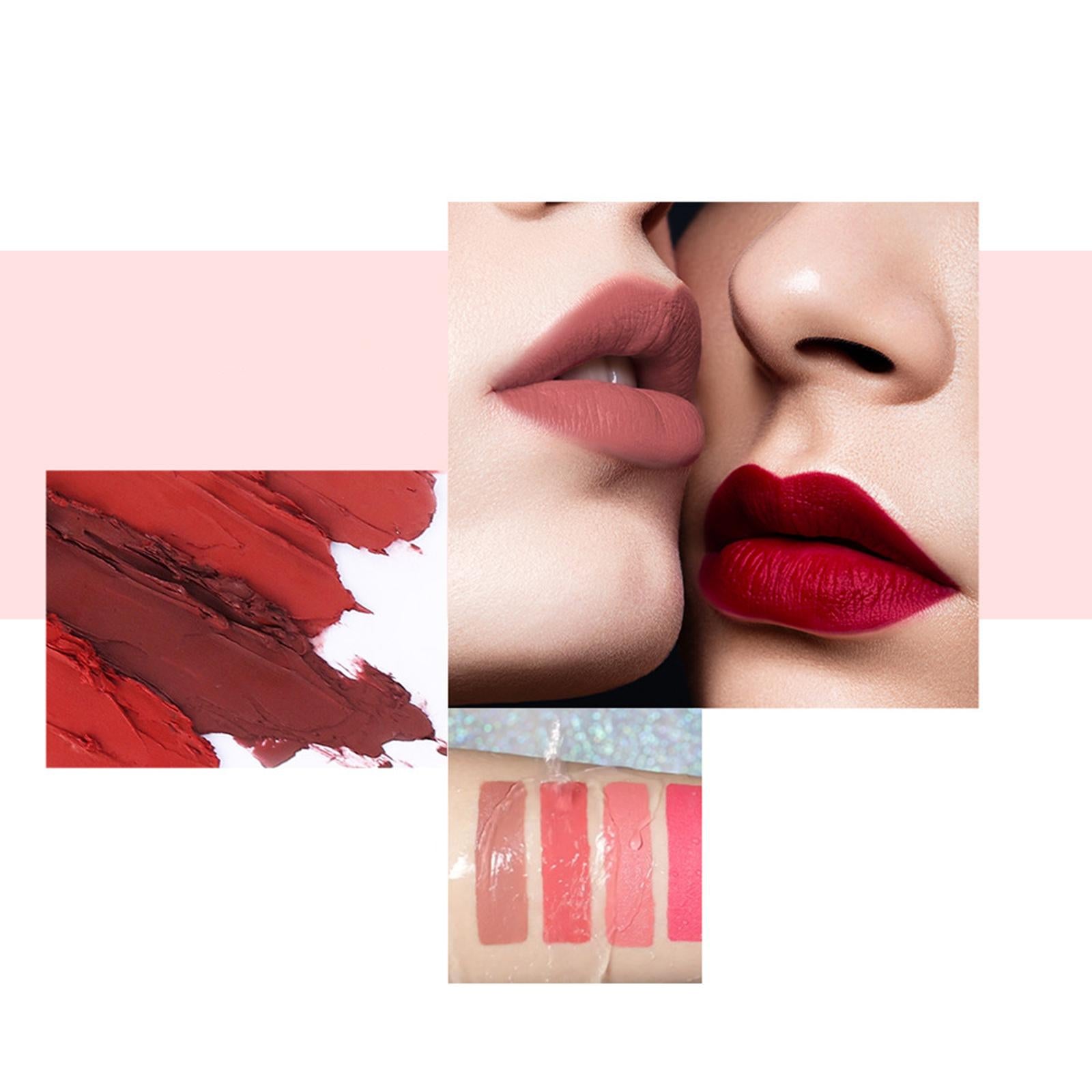 2xCompact 2 in 1 Waterproof Matte Lipstick Lip Gloss Lipgloss Color 01