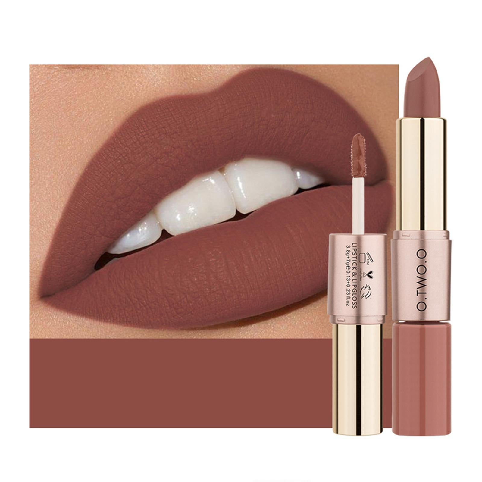 4xCompact 2 in 1 Waterproof Matte Lipstick Lip Gloss Lipgloss Color 02
