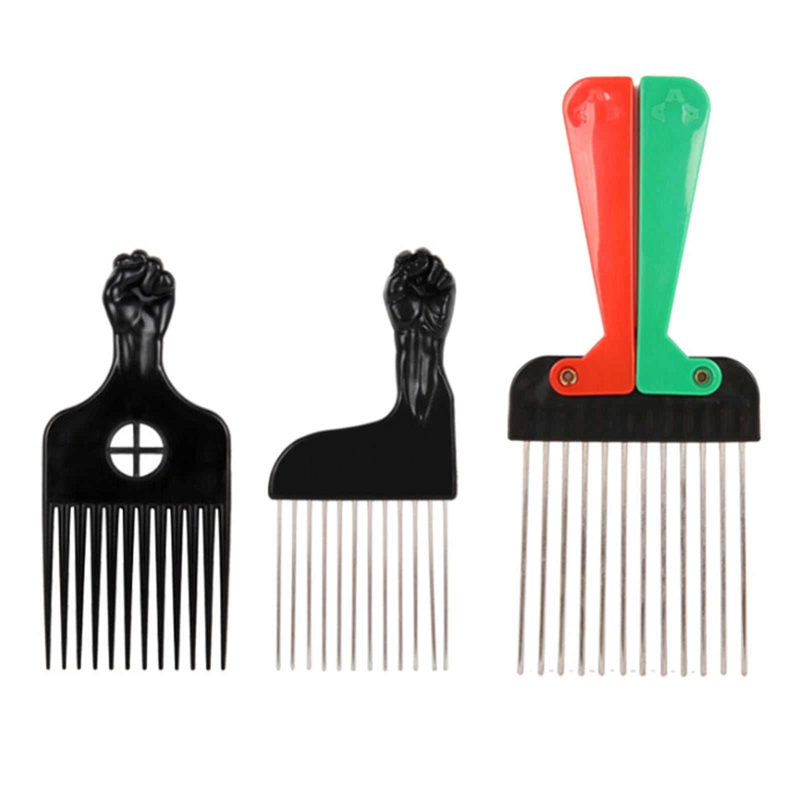 2xHair Styling Tool For Curly Hair Black Fist Hair Comb For Women and Men A