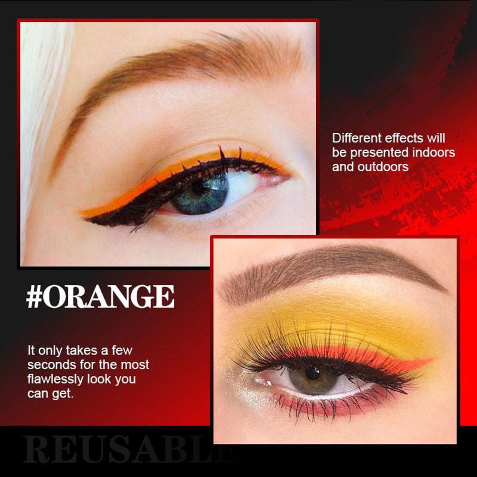 3xReusable Eyeliner Stickers Makeup Eyeshadow Cat Eye 6 Pair Pink+Purple