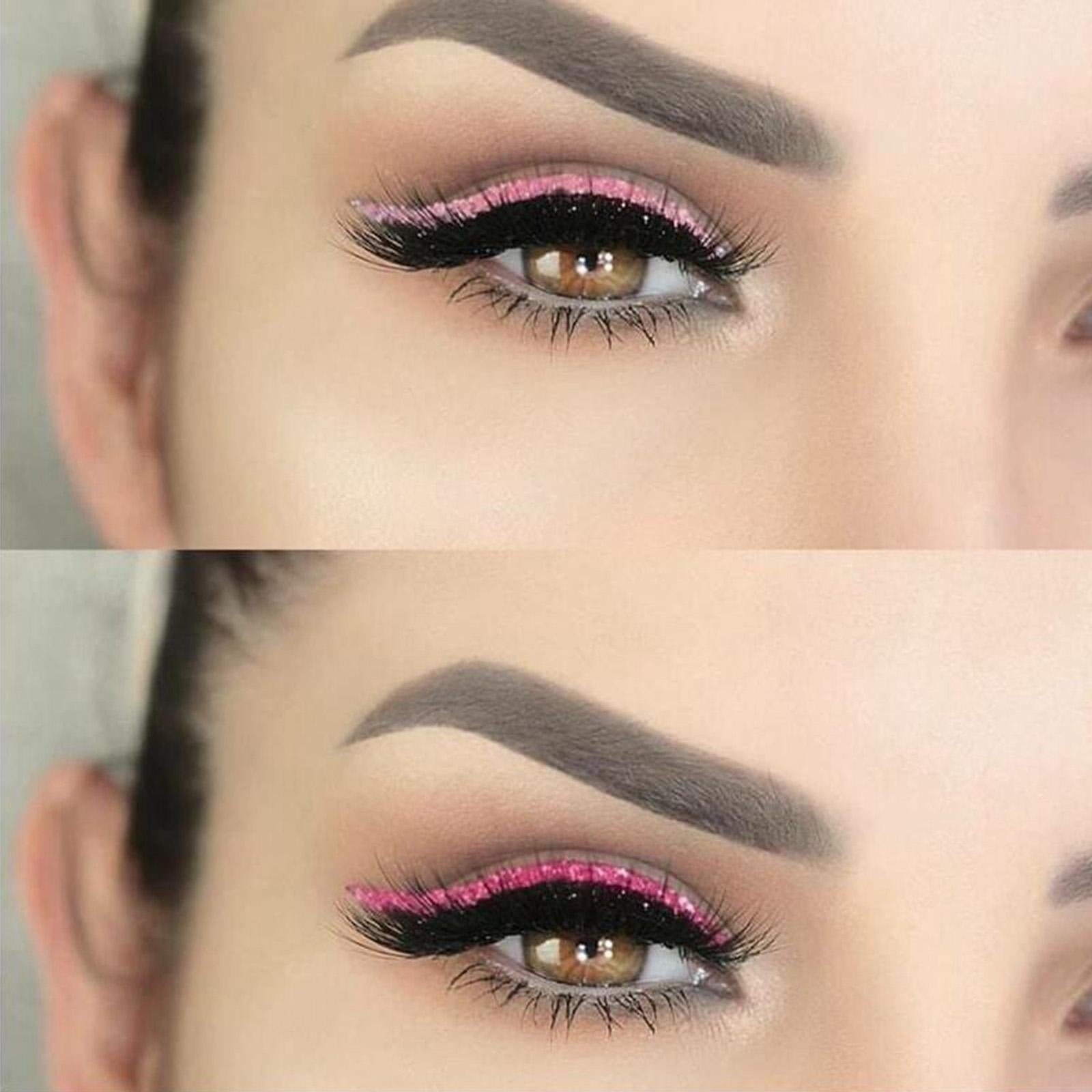 2xReusable Eyeliner Stickers Makeup Eyeshadow Cat Eye 6 Pair Pink+Purple