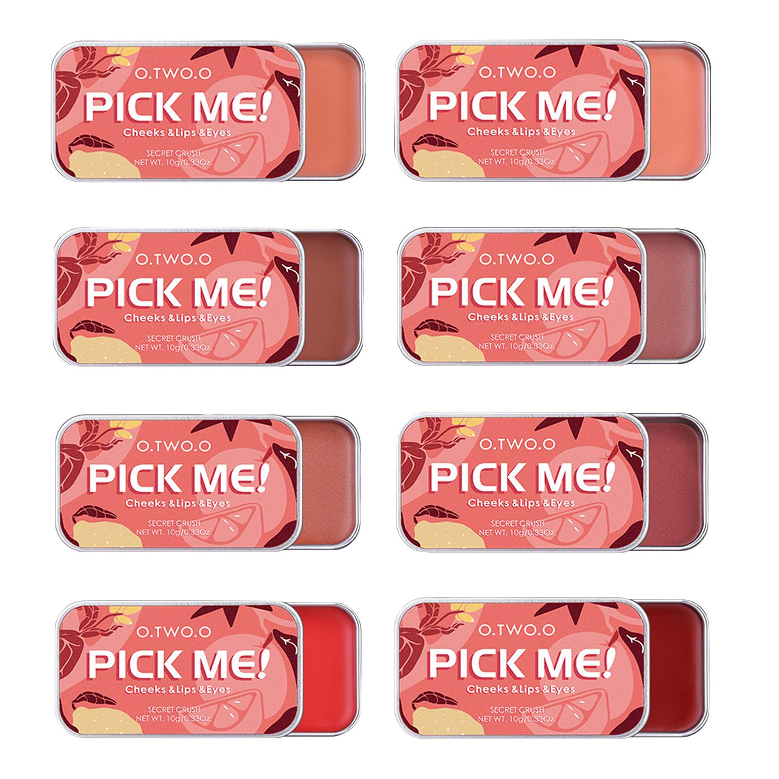 4x3-in-1 Lipstick Eye Shadow Blush Repairing Palette Monochrome Rouge Cream A