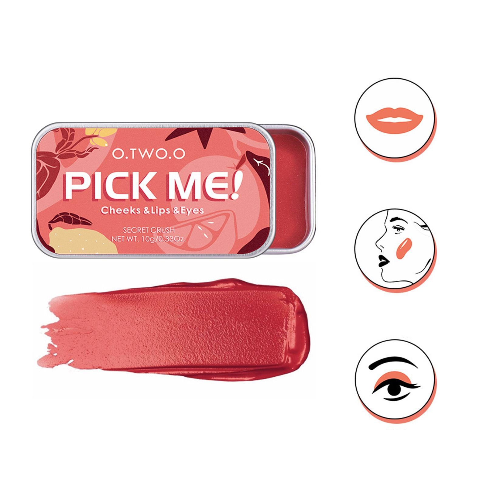 3x3-in-1 Lipstick Eye Shadow Blush Repairing Palette Monochrome Rouge Cream B