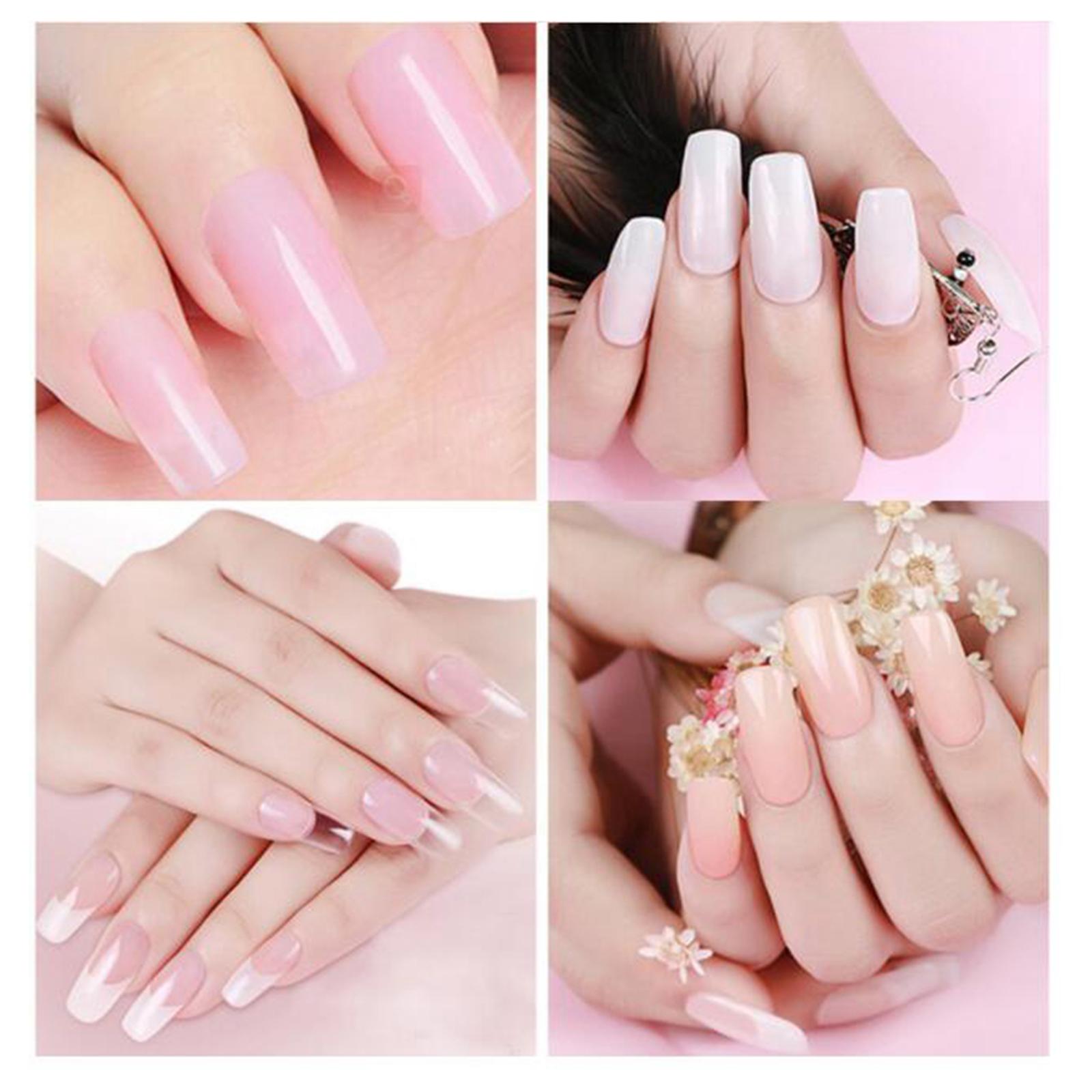 2x10pcs Nail Tips Clip Finger Quick Building Gel Extension Nail Art Pink