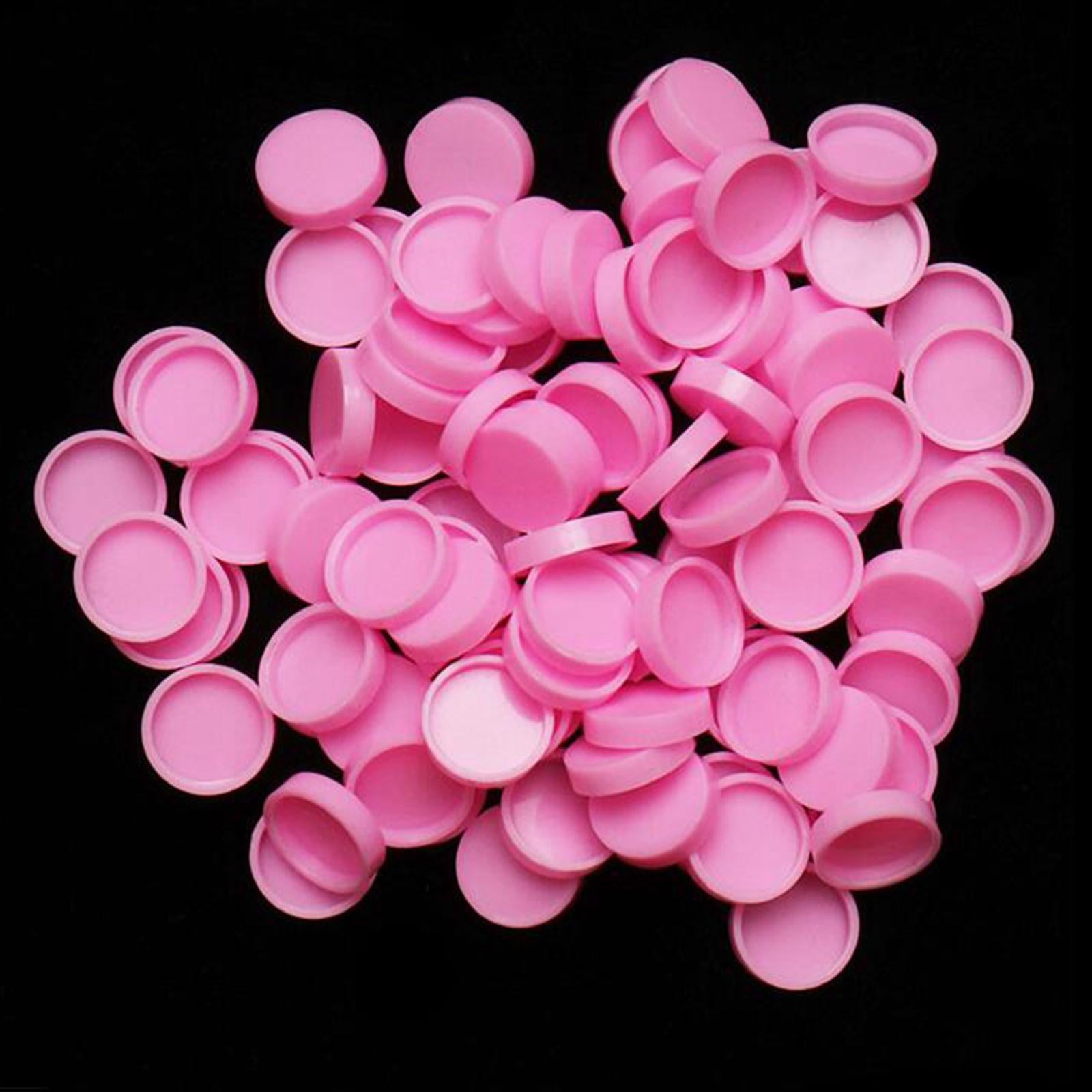2x100Pcs Adhesive Stand Eyelash Extension Glue Holder Grafting Cup Pink