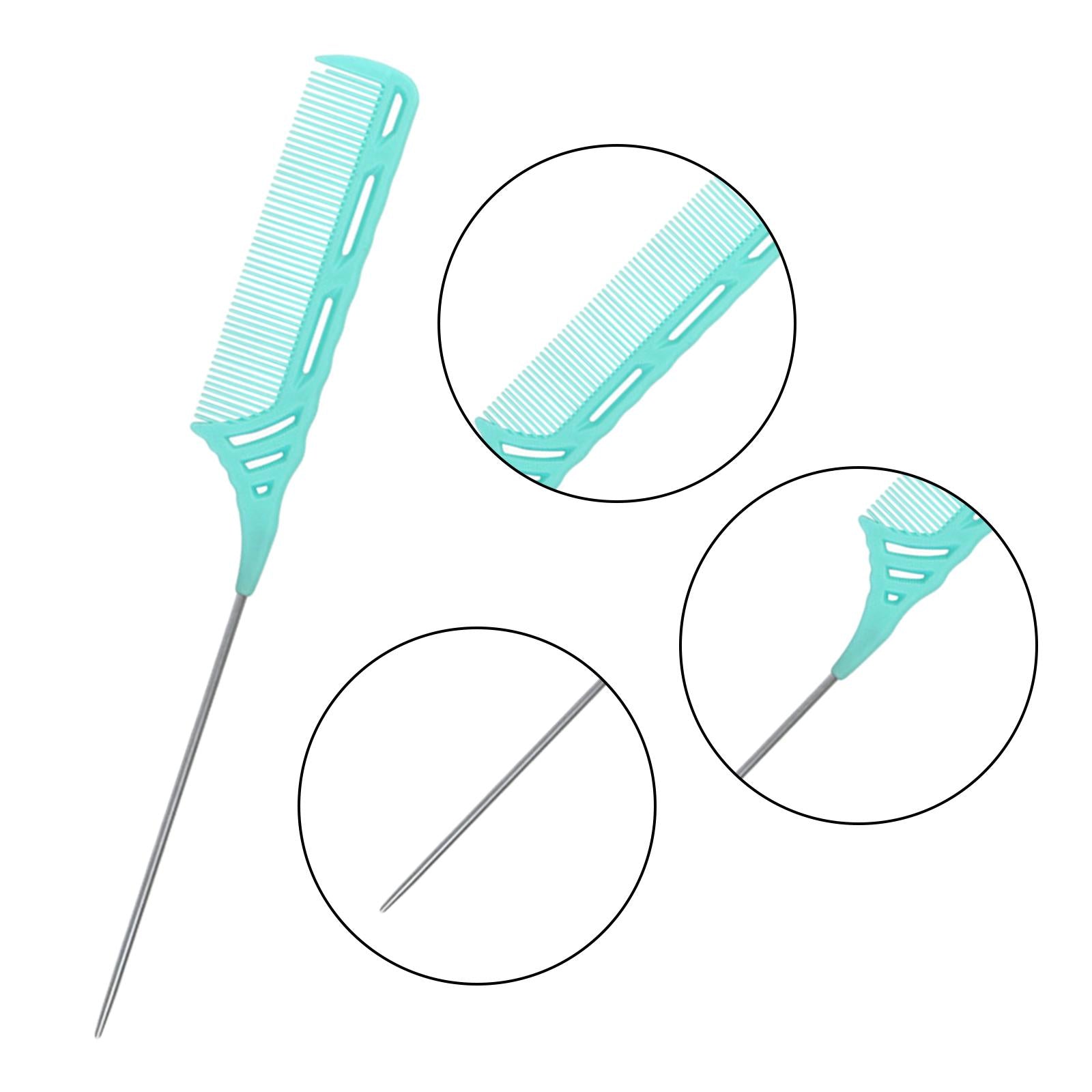 3xRat Tail Comb for Women / Men Girls Hair Styling at Home Salon green