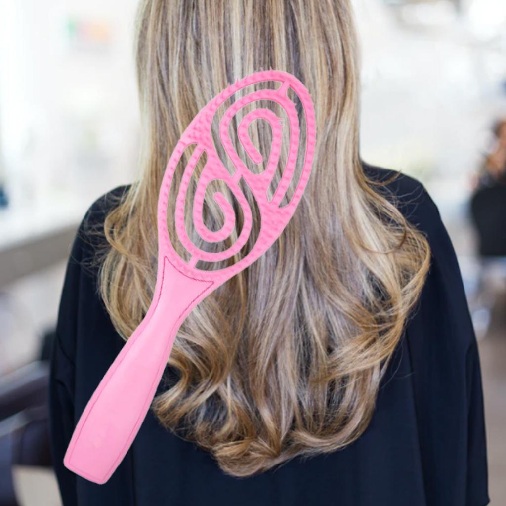 3xWomen Vent Massage Hair Brush Hair Comb Styling Salon Styling Tool Rose Red