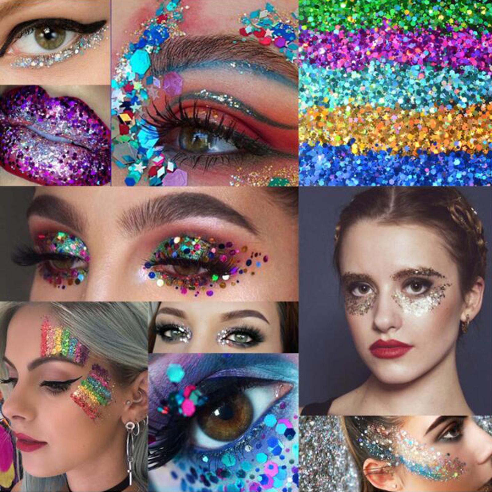 3x1Bag 50g Nail Glitter Sequins Paillette Flakes 3D Nail Art Decor Silver 