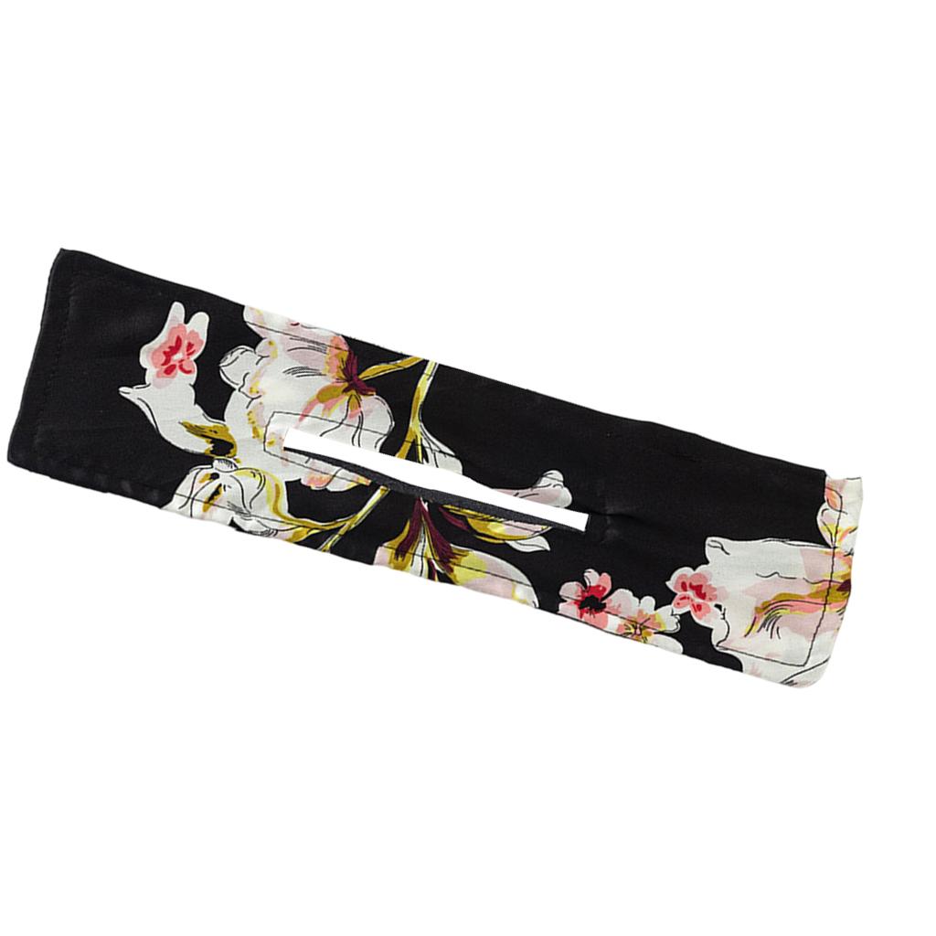 2xDeft Bun Fashion Hair Bands Women Summer Knotted  Flower Black 