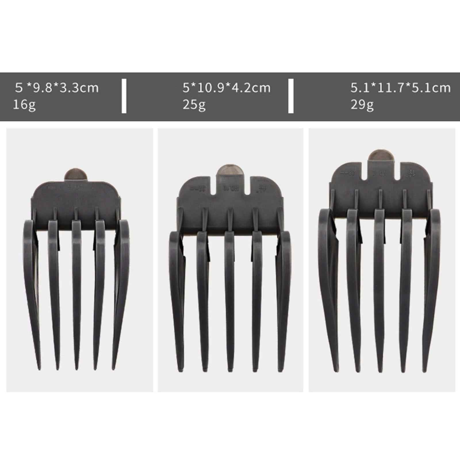 3Pcs Hair Clipper Limit Combs 32mm 38mm 51mm Cutting Guard Attachment Black
