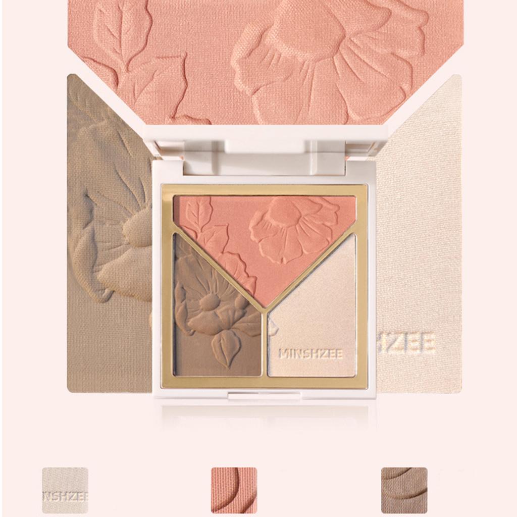 4xHighlighter Contour Palett Face Contouring Kit Highlighting Powder Red 