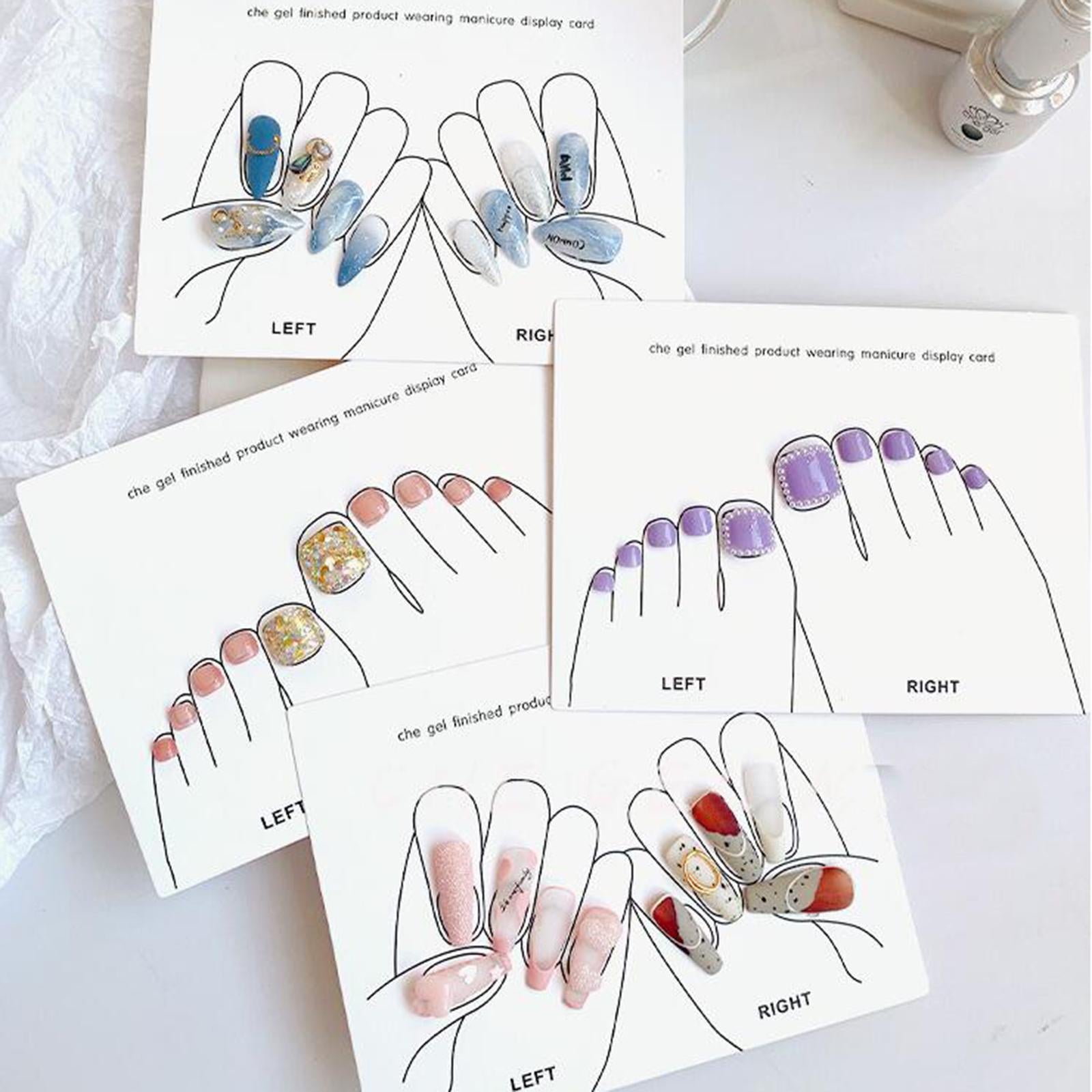 2xCute 10x Manicure Model Display Card for Nail Art Accessory Salon Supplies Hand 