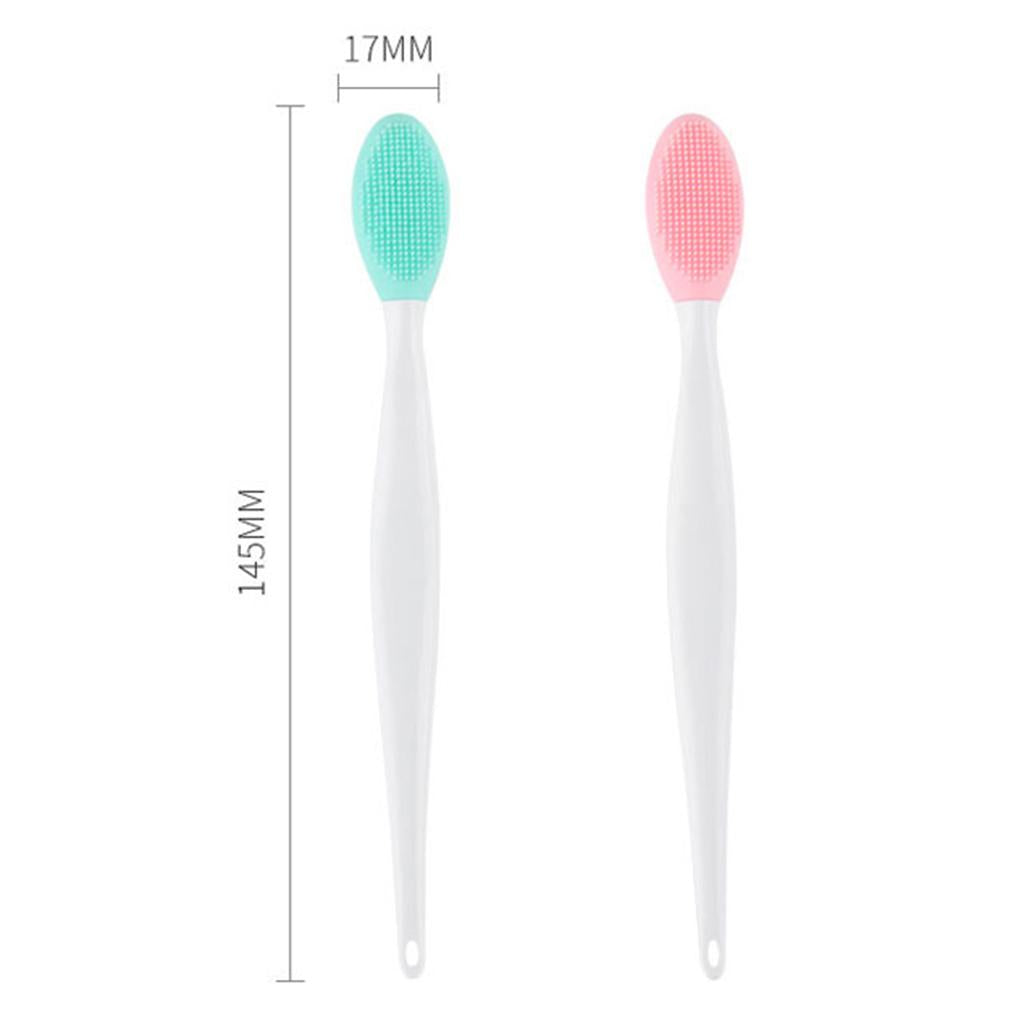 4xDouble-Sided Lip Brush Tool Dry Skin Cleansing Massager Skin Care Purple
