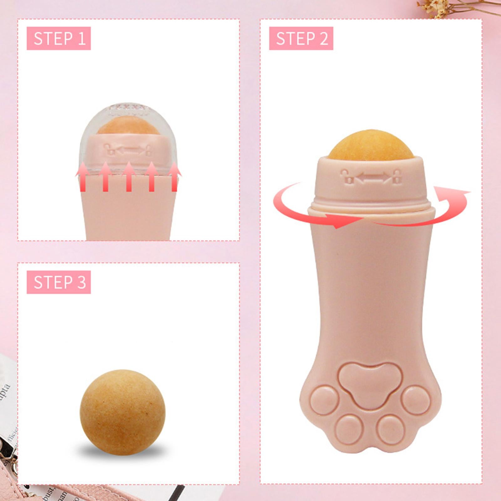 ABS Oil Absorbing Volcanic Face Roller Portable for Makeup Men Women White