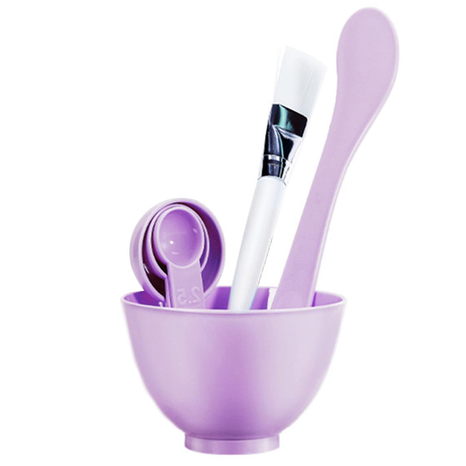 3x6 in 1 Mask Mixing Bowl Set Reusable for Facial Mask Hair Masks Home Purple