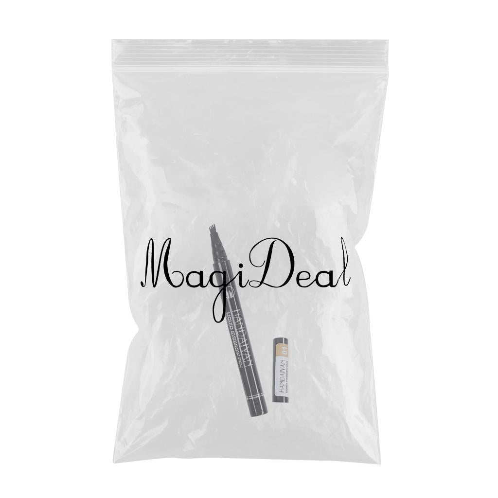 2xMicroblading Eyebrow Pen Micro-Fork Tip Waterproof Color 3D Four Point 1