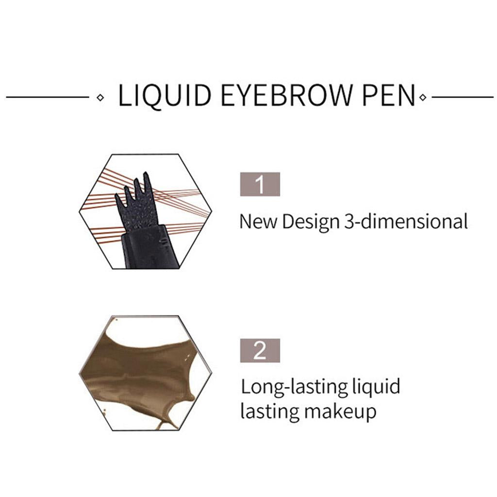 3xMicroblading Eyebrow Pen Micro-Fork Tip Waterproof Color 3D Four Point 1