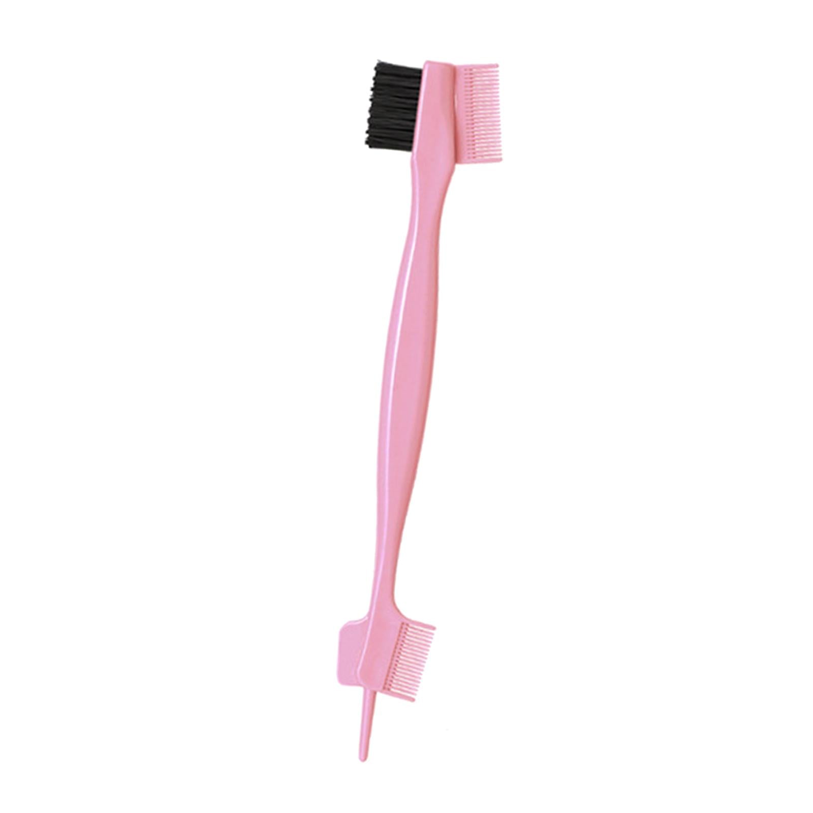 4xEyebrow Brush Comb Double-Sides Beauty Tool for Makeup Women Travel Pink