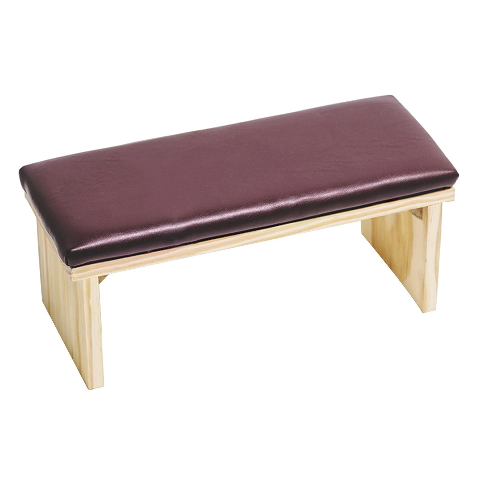 Arm Rest Cushion Waterproof Double-Layer Wood for Nail Tech Use Salon Arm Dark Coffee