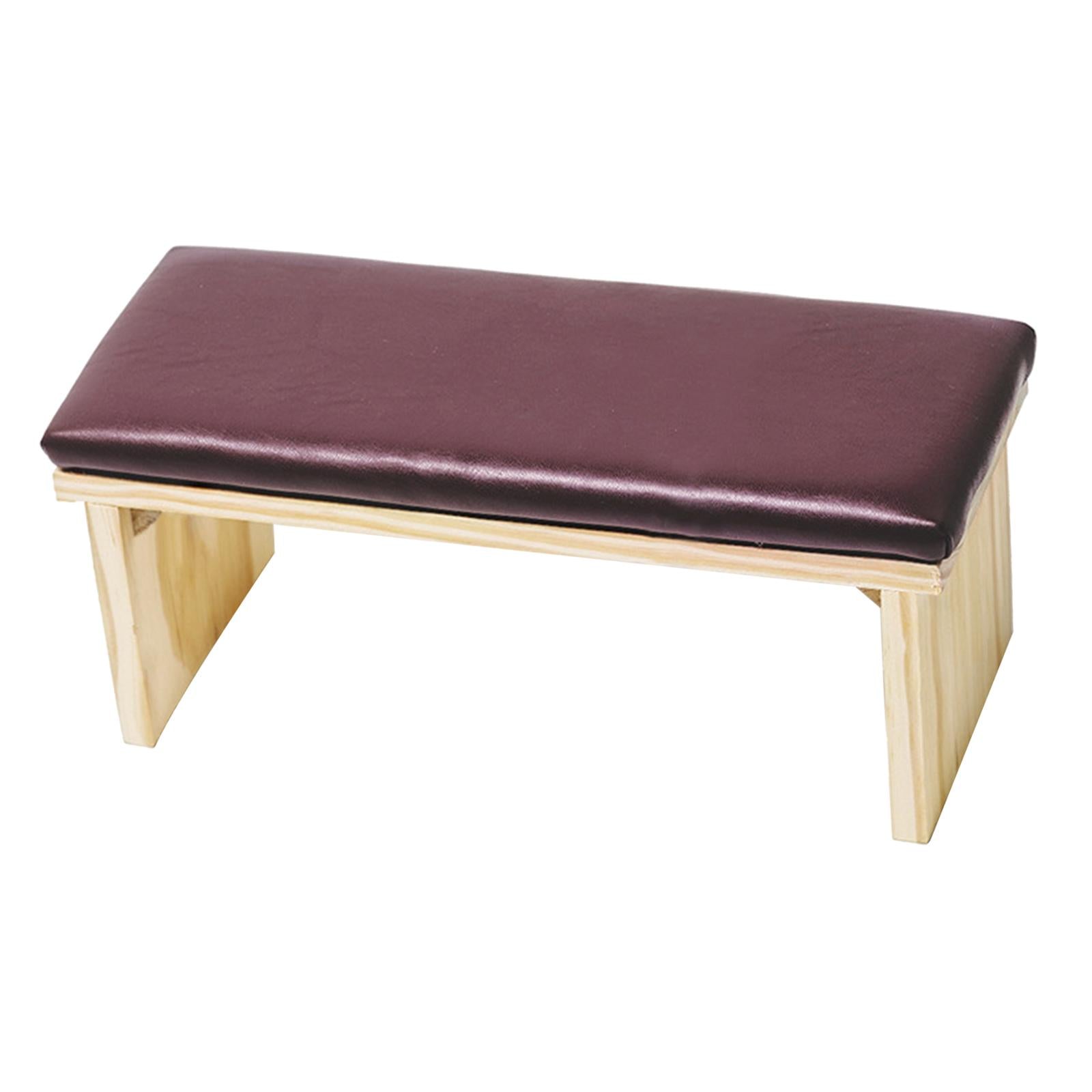 Arm Rest Cushion Waterproof Double-Layer Wood for Nail Tech Use Salon Arm Dark Coffee